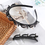 مقبض الشعر للنساء. مقاطع مزدوجة من الحلقات الثابتة.إكسسوارات شعر نسائية أنيقة